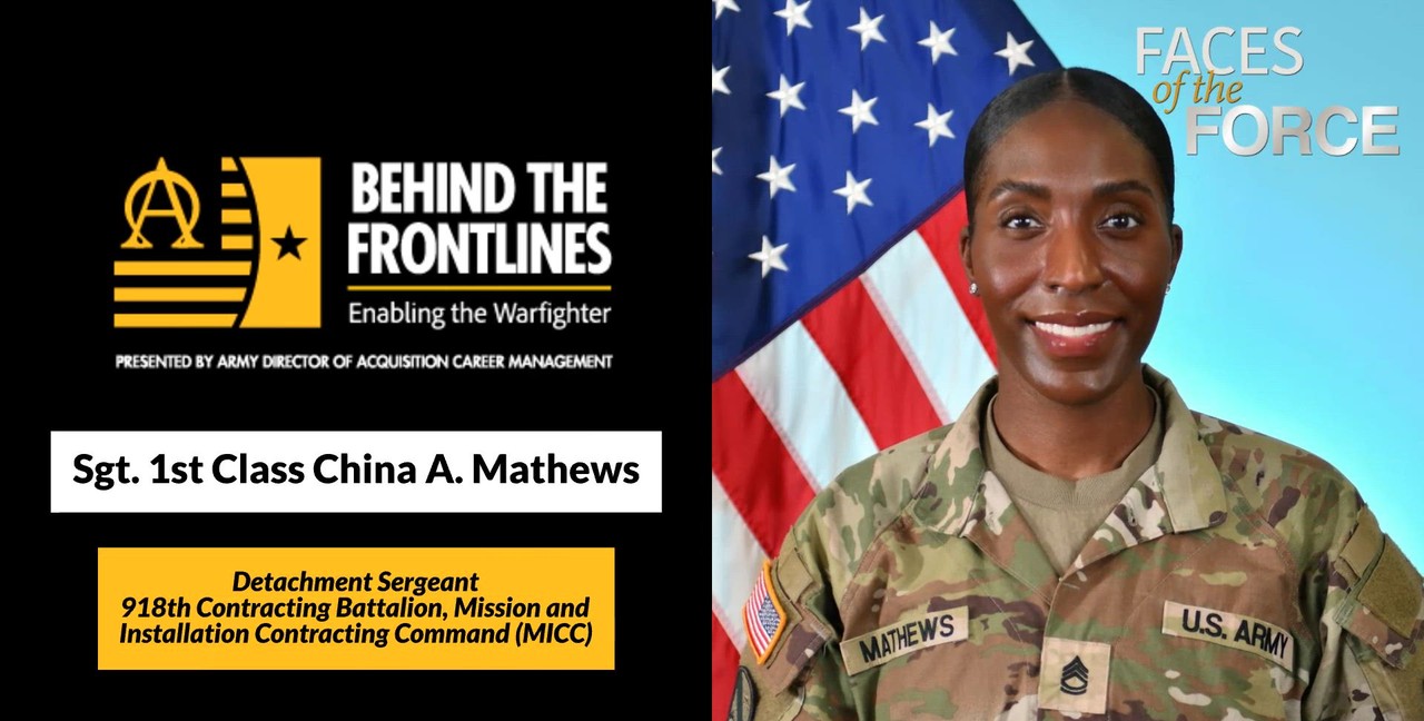 Faces of the Force: Sgt. 1st Class China A. Mathews, MICC
