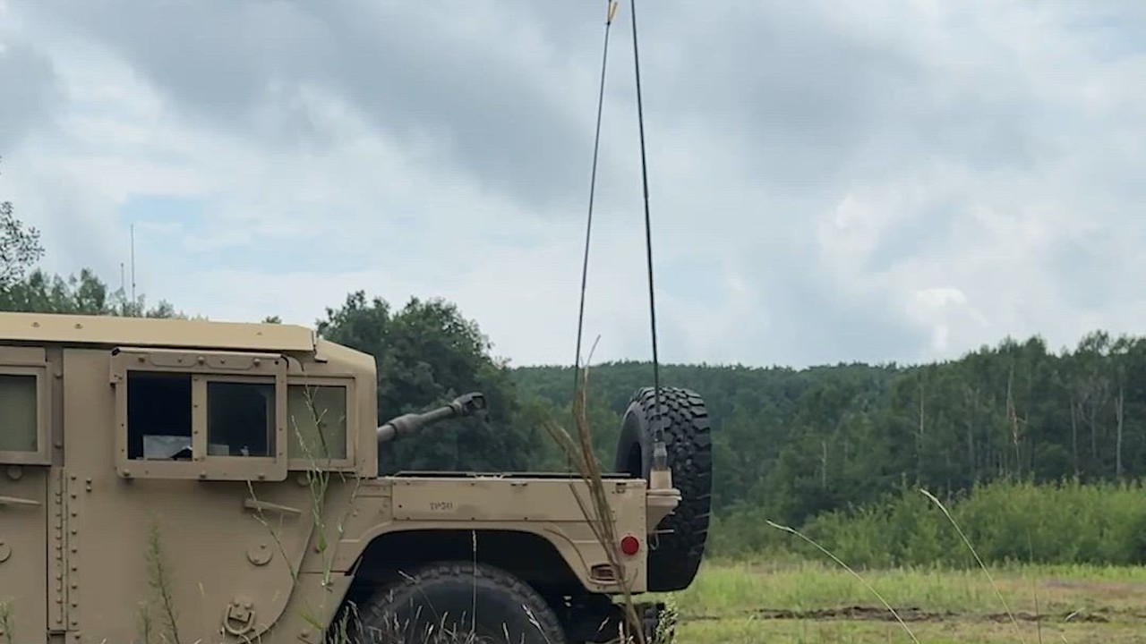 A Battery 201st Field Artillery Regiment conducts fire missions during Northern Strike 26-2