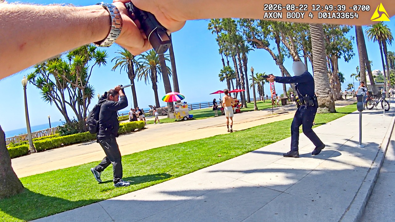 Officer Opens Fire as Man Charges at Him With Large Blade