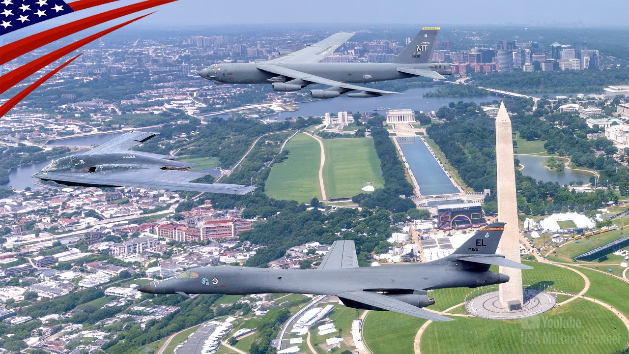 America's Most Powerful Flyover: The Fearsome Bomber Trio — B-1, B-2 & B-52