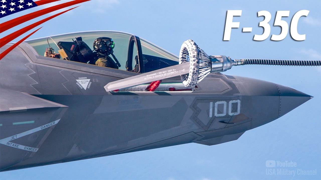 F-35C: Carrier-Variant Navy & Marine Stealth Jets Refuel Mid-Air